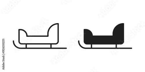 Sled icons with different styles. Vector logo illustration simple design.