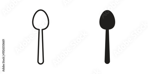 Spoon icons with different styles. Vector logo illustration simple design.