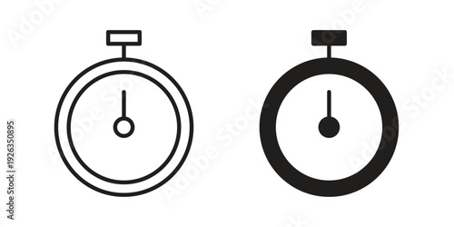 Stop watch icons with different styles. Vector logo illustration simple design.