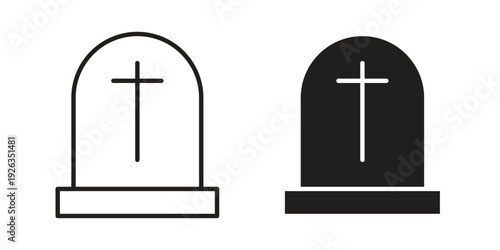 Tombstone icons with different styles. Vector logo illustration simple design.