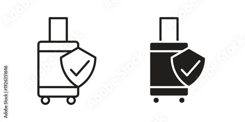 Travel insurance icons with different styles. Vector logo illustration simple design.