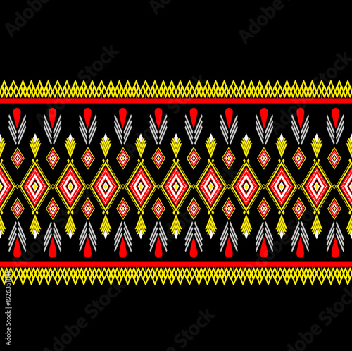 Modern Geometric Vector Border with Vibrant Red and Yellow Diamond Accents on Black