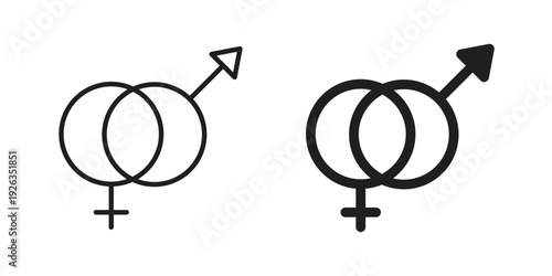 Unisex icons with different styles. Vector logo illustration simple design.
