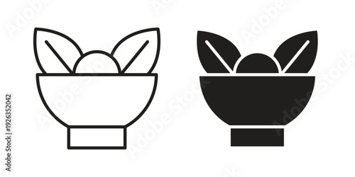 Vegetarian food icons with different styles. Vector logo illustration simple design.