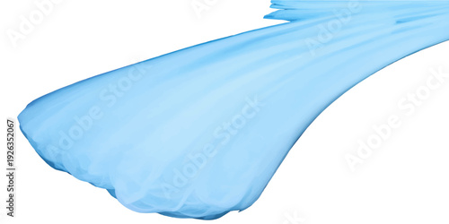 Blue water flowing over a clean blue towel with a wave pattern texture isolated on a white background as a vector illustration design object