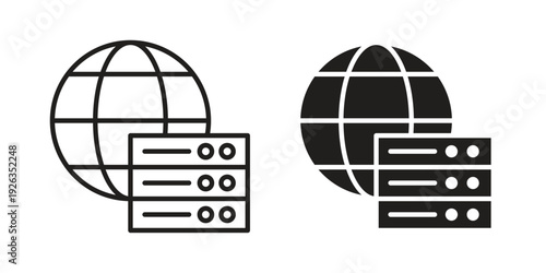 Web server icons with different styles. Vector logo illustration simple design.