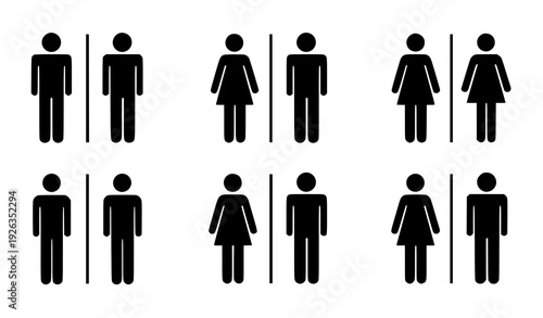 Restroom Signs Male and Female Toilet Icon Set Vector