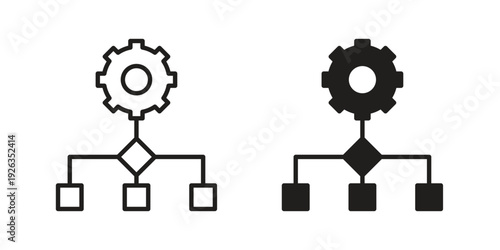 Workflow process icons with different styles. Vector logo illustration simple design.