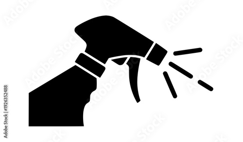 Spray Bottle Clip Art Black and White Vector