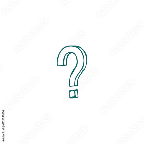 Mysterious Question Mark: A simple, yet intriguing, rendering of a question mark in a minimalist style, inviting curiosity and contemplation. 