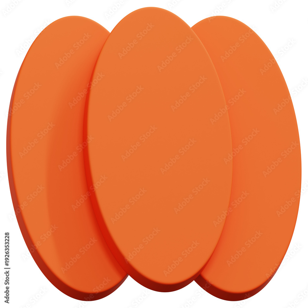 Fototapeta premium 3D Orange Layered Oval Stack Abstract Shape