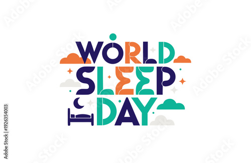 WORLD SLEEP DAY vector illustration isolated on white background