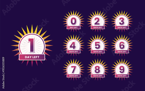 Countdown Timer Days Left Banners for Events, Sales and Launches vector illustration