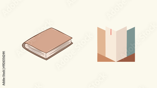 A closed and open book icon, symbolizing knowledge and learning through reading