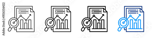 Tableau sur toile Descriptive Analytics Icon Different Style Outline Collection Set