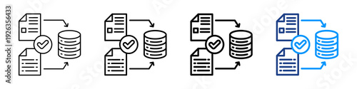 Data Combine Icon Different Style Outline Collection Set.