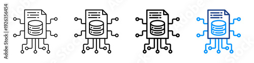 Data Cluster Icon Different Style Outline Collection Set.