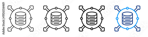 Storage Capacity Icon Different Style Outline Collection Set.
