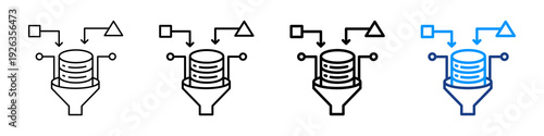 Data Ingestion Icon Different Style Outline Collection Set.