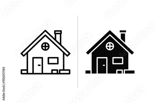 Classic Family House Home Property Vector Icon | Real Estate and Residential Living Symbol