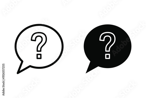 Question Mark in Speech Bubble Icon Set