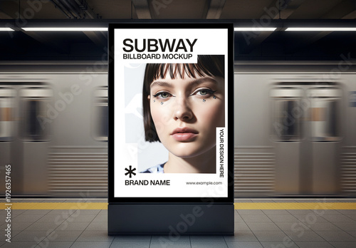 Subway Digital Billboard Mockup Template