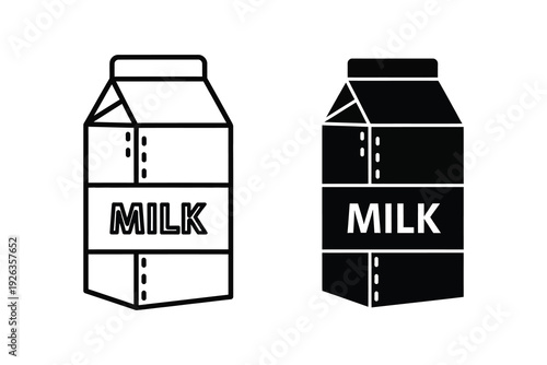 Fresh Milk Carton Dairy Beverage Food Icon Vector