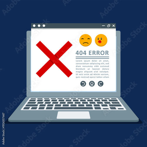 404 Error Page Displayed on a Laptop Screen