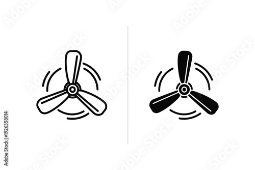Fan Icons: Air Circulation, Cooling, and Ventilation Symbols