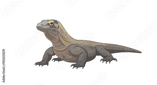 Realistic Komodo Dragon Lizard Indonesian Wildlife Vector