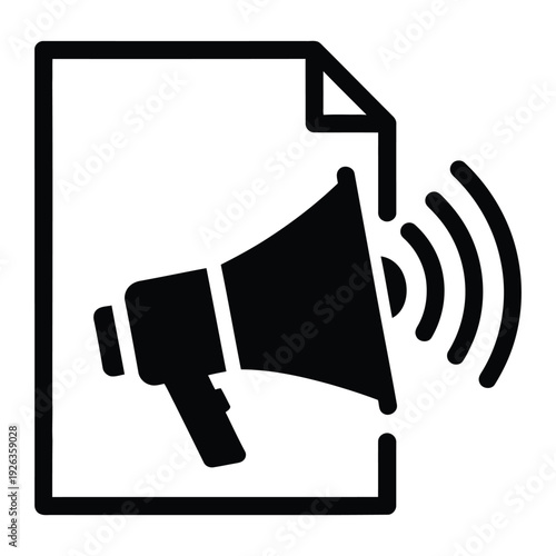 Content Marketing Silhouette Vector Icon for Digital Strategy and Online Business