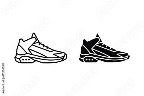 Modern Sneaker Icons: Outline and Silhouette Styles for Fashion and Sportswear