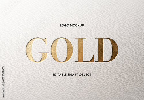 Gold Logo Mockup Template