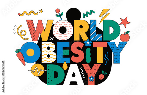 Obesity Awareness Vector, World Obesity Day Health and Fitness Concept Illustration