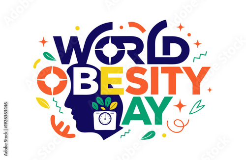 WORLD OBESITY DAY vector illustration isolated on white background
