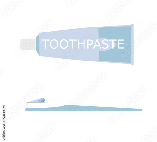 vector illustration of a toothbrush with toothpaste
Minimal Toothpaste Tube and Toothbrush Vector Illustration in Blue