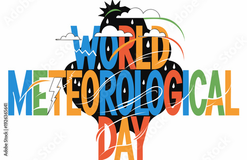 Meteorology and Weather Awareness Vector, World Meteorological Day Celebration Illustration