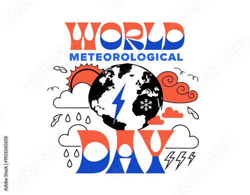 WORLD METEOROLOGICAL DAY vector illustration isolated on white background