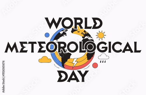 WORLD METEOROLOGICAL DAY vector illustration isolated on white background