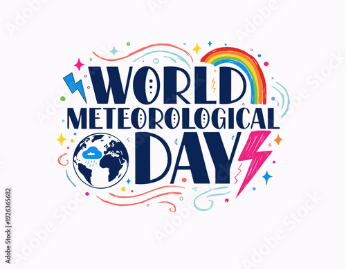 Weather Forecast and Meteorology Vector Illustration, World Meteorological Day Design