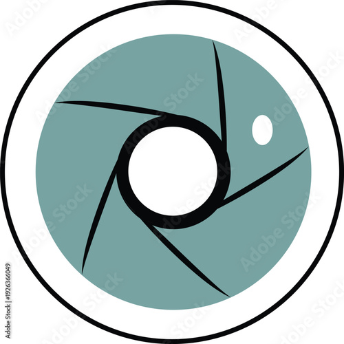 Photography Aperture Symbol: A graphical representation of a camera aperture, symbolizing the art and technology of image capture.