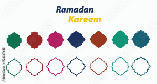 Luxurious Arabic background with stylish white and green patterns and ornate arch frame.Islam Frame Shape Vector Design. Ramadan Vintage Pattern. Elegant Muslim Architectural Element with