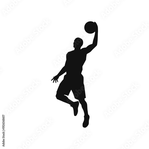 Man dunking basketball with dynamic athletic movement