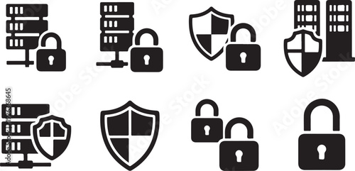 Security icons for protection and safety online concept