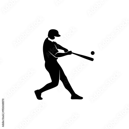 Baseball player swinging bat with dynamic motion
