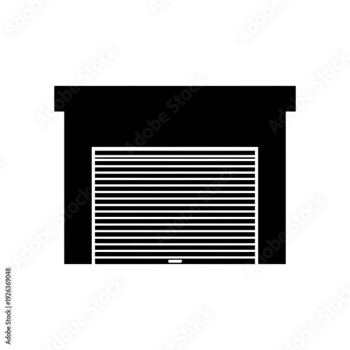 Modern garage door icon in simple design