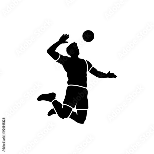 Volleyball player spiking ball in dynamic motion