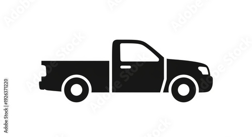Pickup Truck Silhouette Vehicle Illustration.