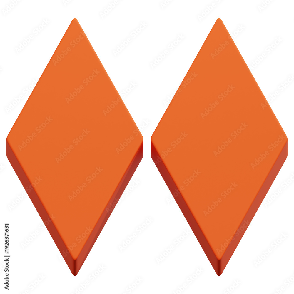 Obraz premium 3D Orange Diamond Pair Abstract Shape