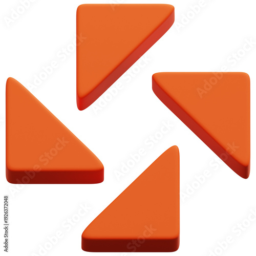Cuadro en lienzo 3D Orange Floating Triangle Fragment Abstract Shape